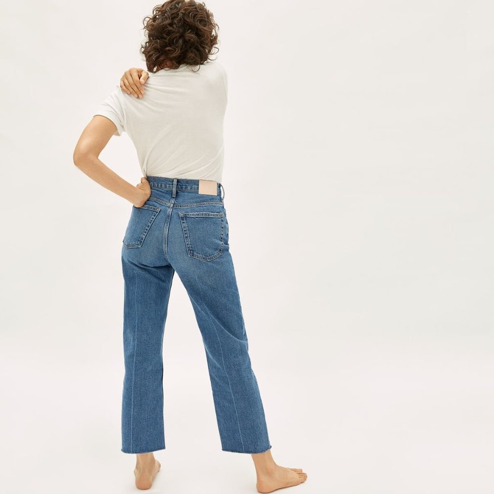 NWOT Everlane Way-High Jean Distressed Blue Wash! - Picture 7 of 16